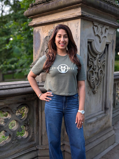 Unstoppable Crop Tee Earthy Green Olive [Teens/Adults]