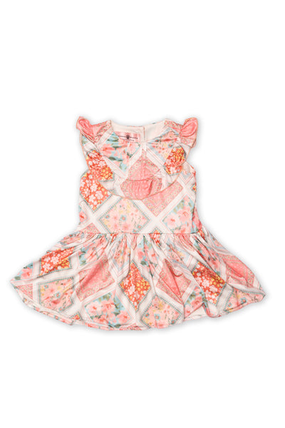 Pink Diamonette Girl's Dress with Shorts