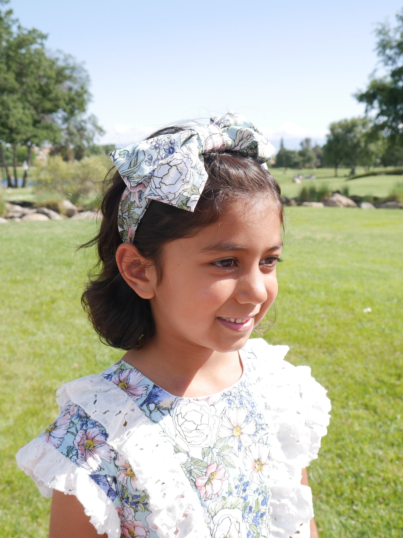Aqua Headband with Bow Detail