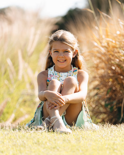 Teal Splash Dress with Shorts